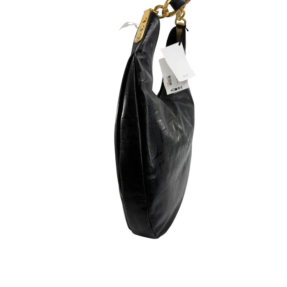 Balmain 1945 Embossed Leather Hobo Bag
